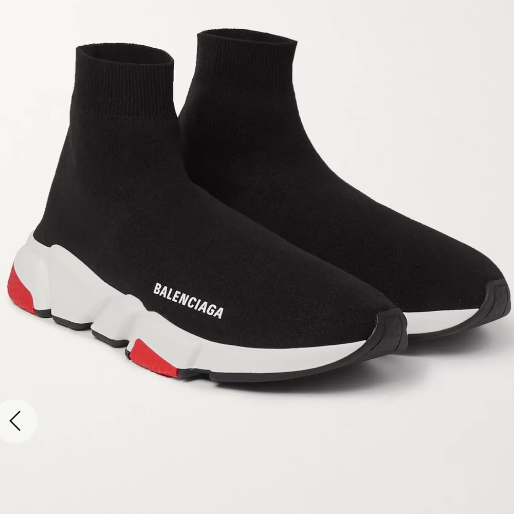 BALENCIAGA Speed Sock Stretch-Knit Slip-On Sneakers